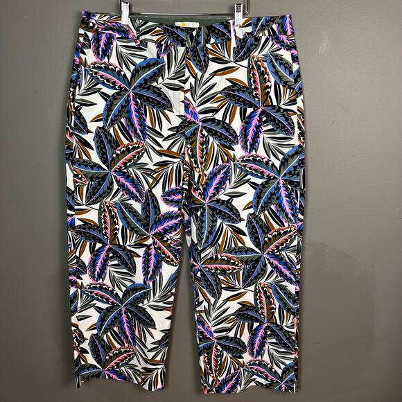 Boden pants women's size 22 R crop tropical chino colorful cotton - Picture 1 of 11